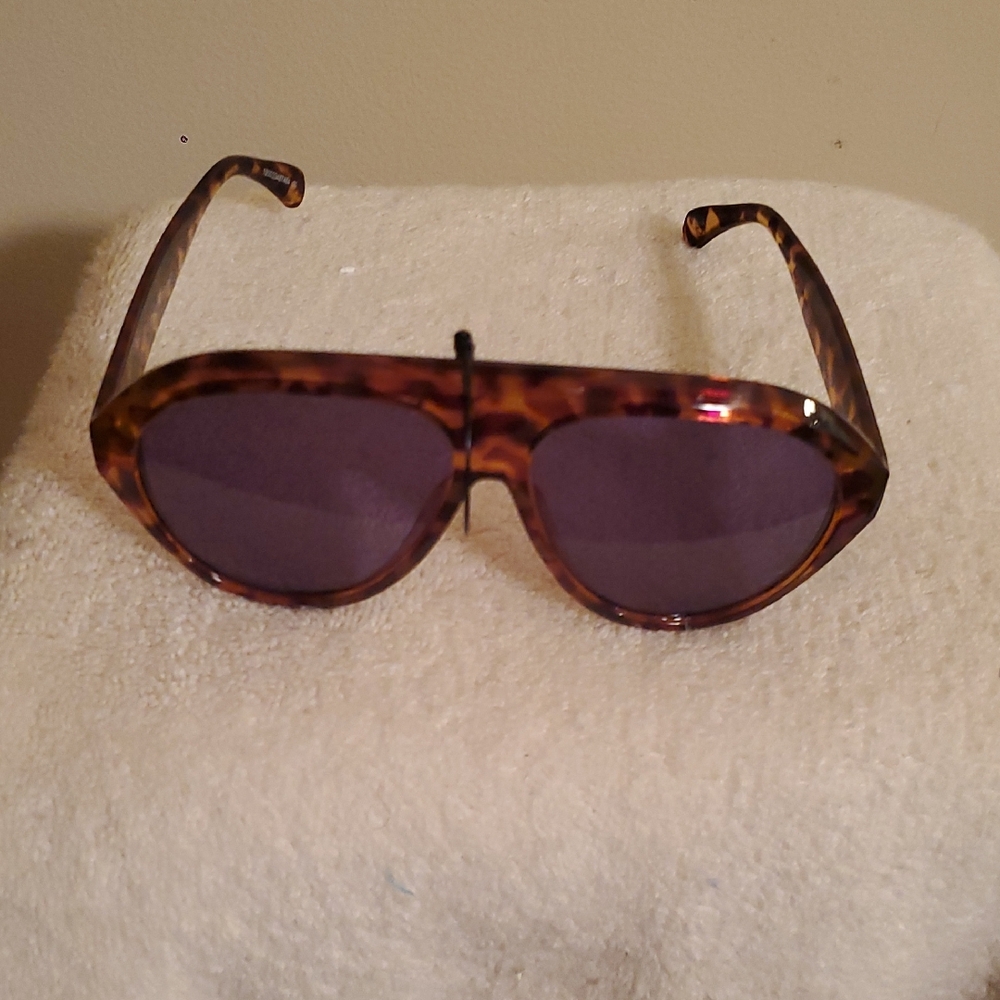 Tortoise Shell Sunglasses with Purple Lenses